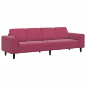 Vidaxl Dnevna soba kavč Vinorodna rdeča 250 x 77 x 76 cm