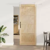 vidaXL Drsna vrata ORKDAL Naravna in bela 86 x 211 cm Trdna borovina