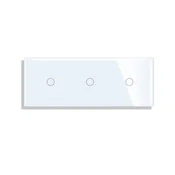 ELEKTRO SMART ELEKTRO SMART stakleni panel za prekidace, 1+1+1 s metalnim nosacem, bijeli ES-G228.3X1G-WT