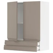 METOD / MAXIMERA Zidni ormaric s 2 vrata/2 fioke, bela/Upplöv tamnobež, mat, 80x100 cm