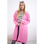 Cardigan with oversize print in light pink color