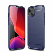 Ovitek za iPhone 14 Carbon vzorec, temno moder