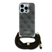 Guess Guess, Hrbtni ovitek za iPhone 16 Pro s potiskanim naramnim trakom IML 4G, Rjava, (21749418)