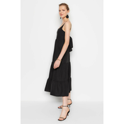 Trendyol Black Skirt Flounce Back Tie Detailed Strappy Maxi Woven Dress