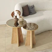 Hanah Home Set klub stolova Luna 2, 2 komada, Bronzana boja