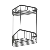SMART 2-nivojski žični vogalni zabojnik 200x325x151 mm, črna mat - Črna - 200x325x151 mm - Gedy - SMART - 120 - Iz nerjavečega jekla - 200 - Polica: kotna; Polica: večnivojska - Žica - 200 - 325 - 151 - According to recommendation - 14