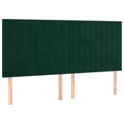 Vidaxl Vzglavje postelje temno zeleno 160x5x118/128 cm žametno