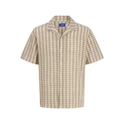 JACK & JONES Srajca JORSUMMER LUKE pesek/svetlo rjava