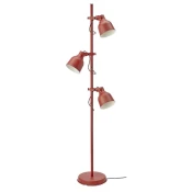 HEKTAR Podna lampa s 3 reflektora, smede-crvena