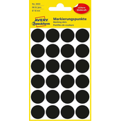 ETIKETE ZWECKFORM 3003 OKROGLE premer 18mm ČRNE