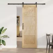 vidaXL Drsna vrata ORKDAL Naravna in črna 73,5 x 211 cm Trdna borovina