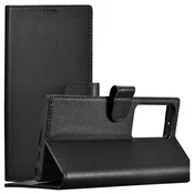 iCARER Usnjeni etui in denarnica za Samsung Galaxy S23+ Wallet Case, črna