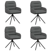 Okretne blagovaonske stolice 4 pcs Umjetna koža Siva