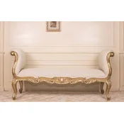 Casa Padrino luxury baroque bench white/gold 175 cm - Baroque furniture - Made in Italy