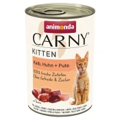 Animonda ANIMONDA Carny Mladost - Mokra hrana za mačke s telečjim, piščančjim in puranjim mesom 400g