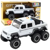 slomart LEAN TOYS Terenski avto beli s 6 kolesi, lučmi in zvoki