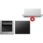 Midea Ugradna rerna MO 659 TD X + Ugradna ploca MC-6F6004R242 + Aspirator MH60T2200X-ES