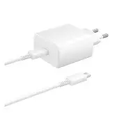 SAMSUNG mrežni punjač s Type-C priključkom 45 W, PD brzi punjač + 100 cm Type-C kabel, BIJELA EP-TA845XWEG