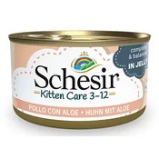 SCHESIR Konzerva za mačiće KITTEN (3-12m.), piletina s aloe verom, u želeu, 85g