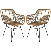 Homestar Set 2 jedilnih stolov 56x60x79 cm svetlo rjave barve