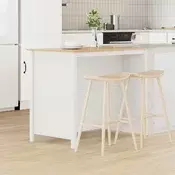 vidaXL Kuhinjski otoki HILL Bela 112 x 66 x 90 cm Masivna borovina