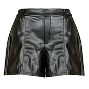 Vila  Kratke hlače & Bermuda VIPEN RW COATED SHORTS  Črna