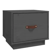 Vidaxl Nočna omarica siva 40x34x35 cm trdna borovina
