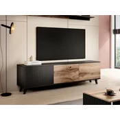 TV stol Houston E103 Wotan hrast, Crna, S vratima, 180x52x40cm