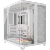 Kucište za racunalo Corsair Air 5400 RS-R – E-ATX, kaljeno staklo, 3 x RS120-R ARGB ventilatora, dizajn s 3 komore, bijelo