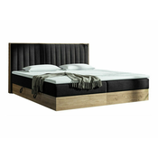Boxspring postelja Beloit 176 (Zlati hrast + Soro 100)