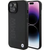 BMW BMHMP15MSLLBK iPhone 15 Plus 6.7 black MagSafe Leather Hot Stamp (BMHMP15MSLLBK)