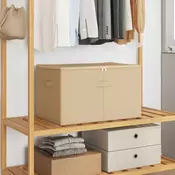 Kutija za spremanje 2 pcs Krem 60 x 43 x 35 cm Netkana tkanina