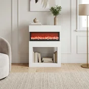 vidaXL Električni kamin Bela 64 x 30 x 87 cm Inženirski les