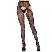 Leg Avenue Bloom Net Suspender Tights 1967 Black