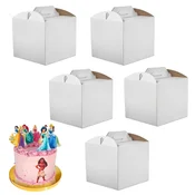 shumee Komplet 5 škatel za torte 28x28x25 cm, beli, 5 kosov, ekstra trdi Brand4Cake