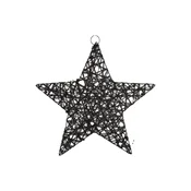 Božična dekoracija zvezda STARIELLE z LED osvetlitvijo 30 cm, črna