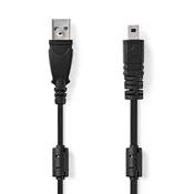 Nedis USB kabel | USB 2.0 | USB-A moški | UC-E6 8-polni moški | 480 Mbps | Ponikljano | 2,00 m | Okrogla | PVC | Črna | Oznaka