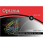 Spojnice za papir Optima, boja, 28 mm, 100 komada