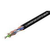 Lanview Cat6 U-UTP 4x2xAWG23 PE zunanji omrežni kabel črne barve 305 m, LVN122151