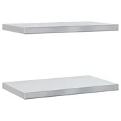 vidaXL vidaXL Stenske police 2 kosa 50x30x3 cm srebrna nerjaveče jeklo, (21326022)