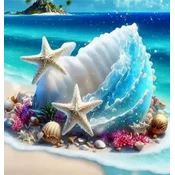 Norimpex - Puzzle Diamantna slika: Školjke na otoku 30x40 cm - 1 - 39 kosov
