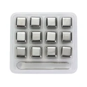 INF 12-delni set inox ledenih kock s škatlo in kleščami za viski, (5000291042)
