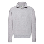 Grey Mens Sweatshirt Zip Neck Sweat Fruit of the Loom