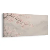 Slika cvetoča sakura v pastelnih tonih - 60x30