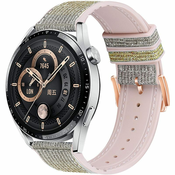 BStrap Glitter pašček za Garmin Venu 2 Plus, silver yellow