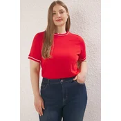 Trendyol Curve Ženska majica Tbbss25Bf00050, Crvena