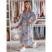 Sukienka one size midi w kwiatki LILOVIE jasnoniebieska Dstreet
