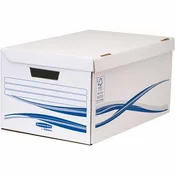 Poklopljena arhivska kutija, karton, velika, FELLOWES Bankers Box Basic, plava i bijela 4460503