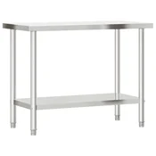Vidaxl Kuhinjska delovna miza 110x55x85 cm nerjaveče jeklo