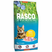 RASCO Premium Cat Kibbles Adult, piščanec, korenina čikori - 7,5 kg